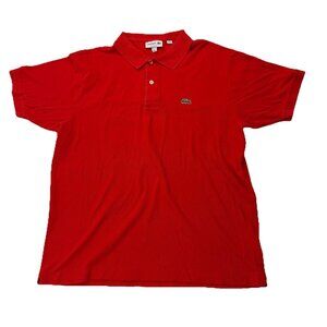 Lacoste Mens 6 / XL Red Short Sleeve Collared Golf Polo Shirt